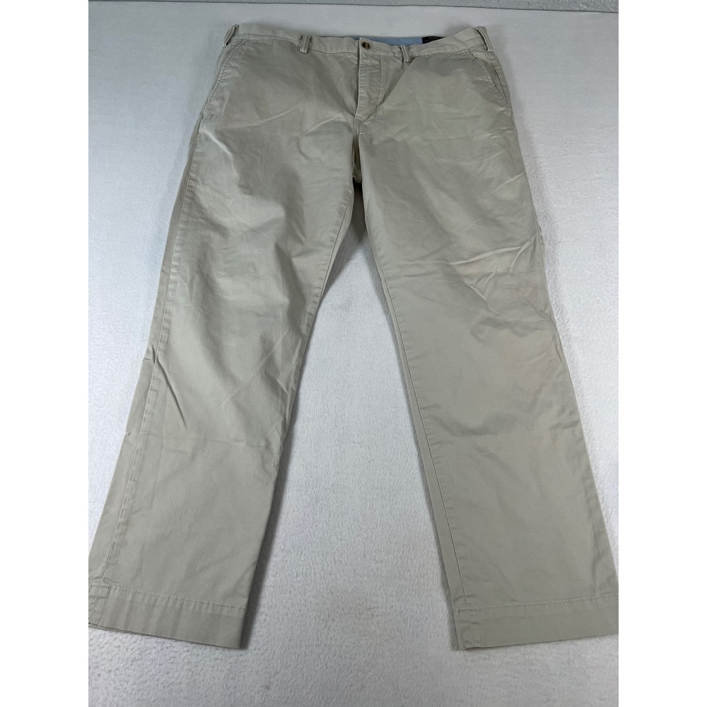 Polo Ralph Lauren Chino Pants Mens 38x30 Tan Good Stretch Slim Fit Cotton Twill